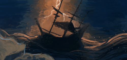 Here’s another preview: a small crop of @kotanya​‘s Tempest-inspired piece.Preorder the zine | Preor