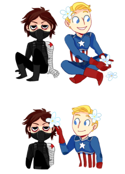 theappleppielifestyle:  butterpaint:  friends reunite.   #bucky that is not how you play 