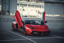 automotivated:  Red Chrome Aventador by Marcel Lech on Flickr.