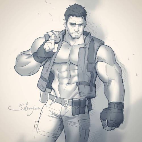 silverjow:  Today’s warm up, more Chris Redfield! I can’t seem to get enough of him. #chrisredfield 