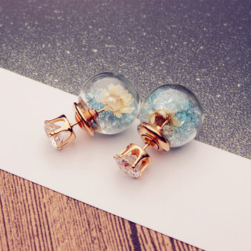 chicnewfashion:  2 Style Wish Sweet Glass Flower Ball Earrings  Newchic Flash deal for high deal  20