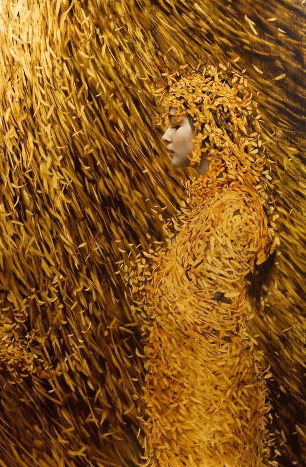 nevver:  Oil and gold leaf, Brad Kunkle