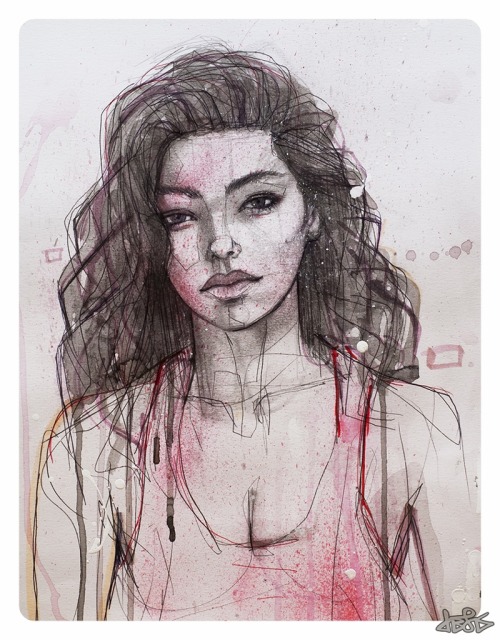 artforadults:  jef2d submitted  ———- Adrianne Ho -pencil, acrylic, ink on paper jef2d.tumblr.com Instagram: @jef2d