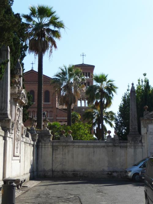 A Romanesque church of Aventine Hill. Can&rsquo;t recall the name, but next to famous Maltese Or