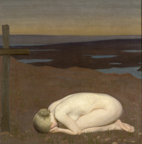 jes68:George Clausen (1852-1944), Youth Mourning, 1916.