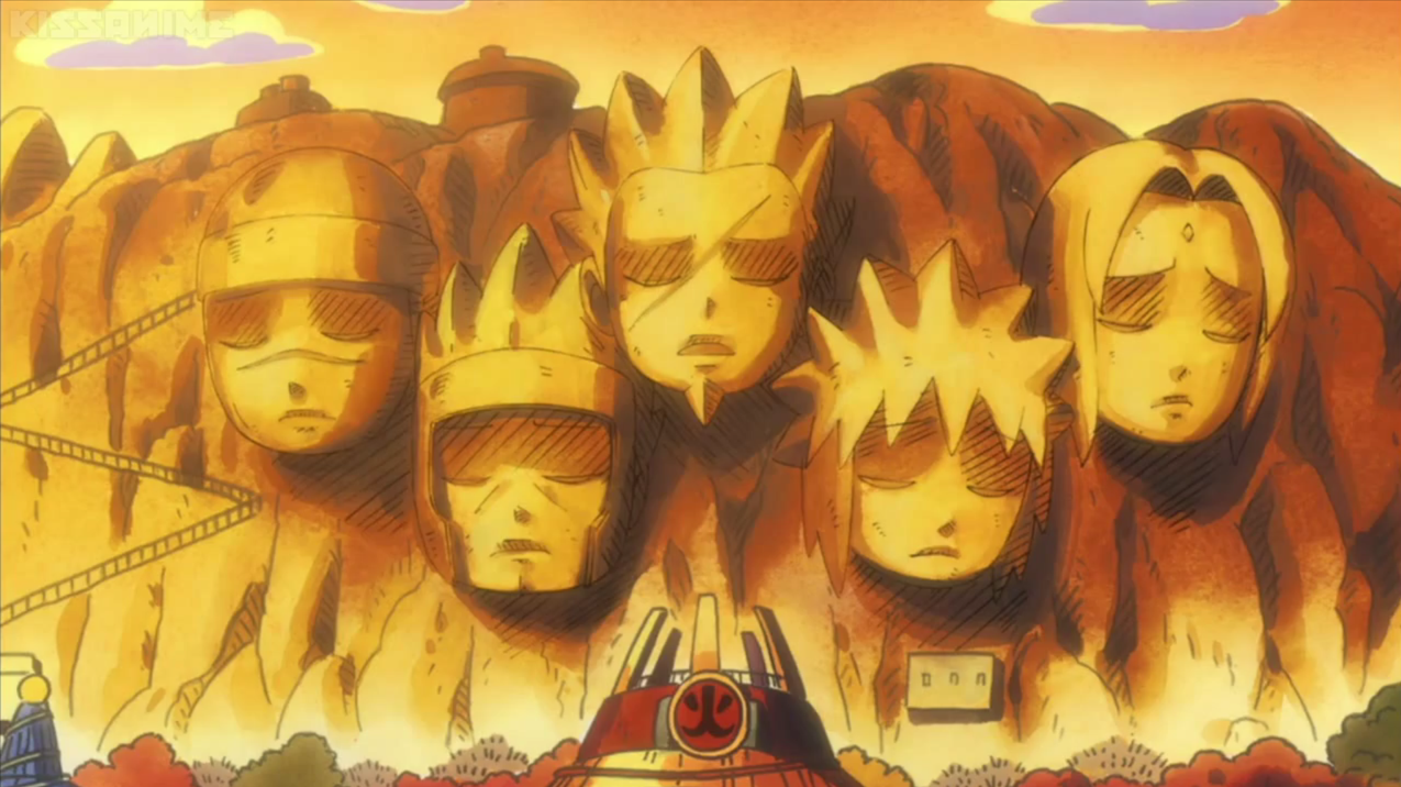 kaiyaru:the Hokage monument reacting to shit in Rock Lee’s Springtime