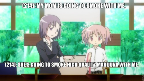 textsfromwalpurgisnight:(214): MY MOM IS GOING TO SMOKE WITH ME. (214): SHE’S GOING TO SMOKE HIGH 