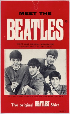 theswinginsixties:  Hang tag for ‘The Original Beatles Shirt’, 1964.