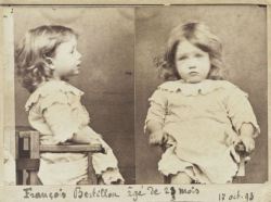 1800snostalgia:  Mugshot of a 2-year-old Francois Bertillon, arrested for eating a basket of pears Follow for more 1800s nostalgia 