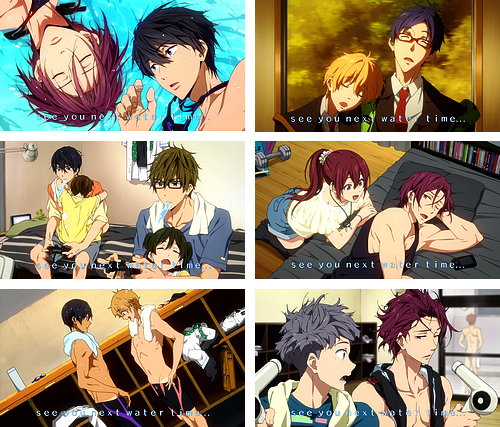 rainbow-rex:  saaniyasha: From the beginning all the way to the end// Free! end cards ep 1-12  i just cant stop rebloggingggg  