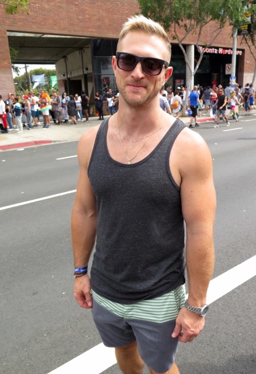 wehonights:  Sexy man Paul Wagner & his friends at LA Pride