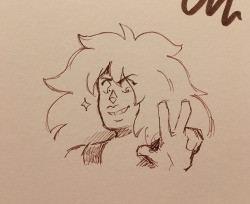 doodles4days:  gosh im just doodlin everywhere but my art program.have a quick jasp i doodled over break with a shitty pen &lt;3