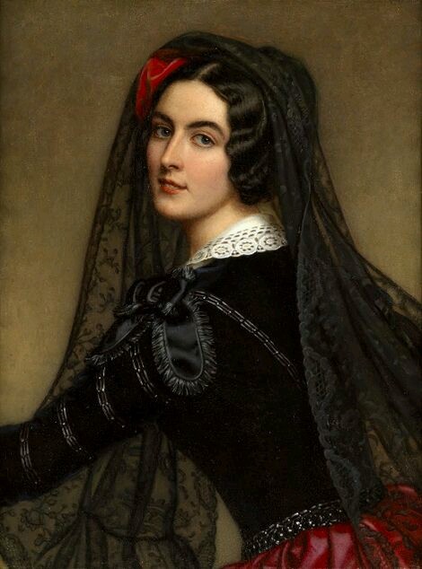 fashionologyextraordinaire:  Joseph Karl Stieler, Lola Montez (c.1845)   #romanticism era of fashion