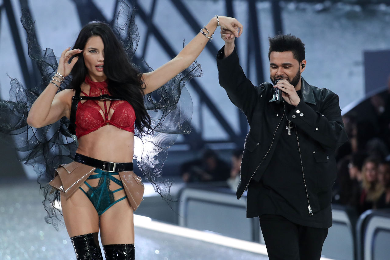 The Goddess — Adriana Lima and The Weeknd walking on the runway