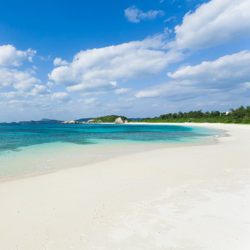 The entire beach for ourselves, Tokashiki Island, Japan