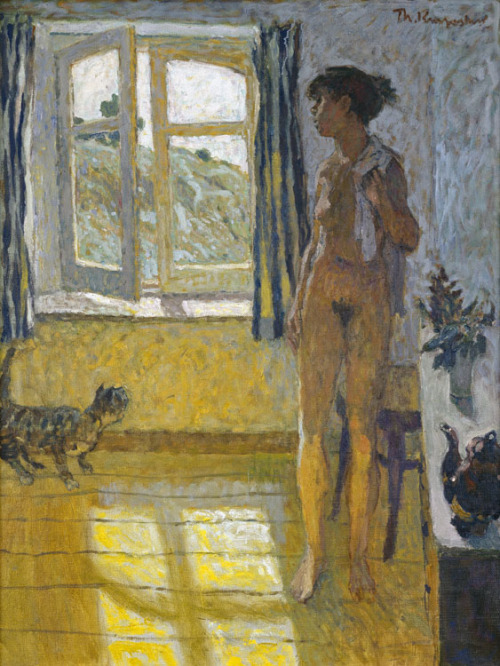 master-painters: Theo Kupershoek - Nude with Cat,  Summer - 1976Kupershoek -> Kurpershoek