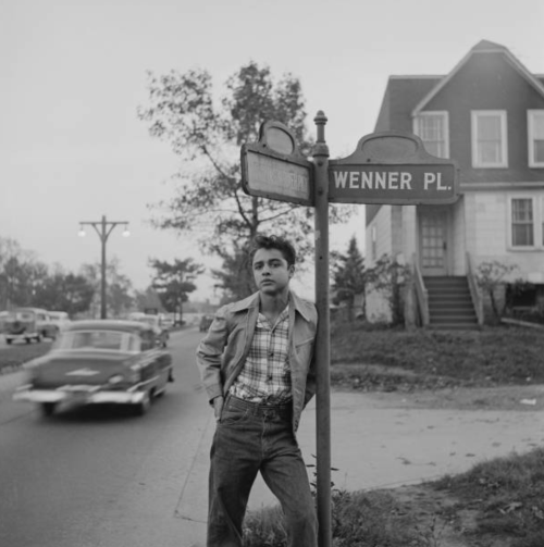 mylovelydeadfriends:Sal Mineo, Bronx, 1955