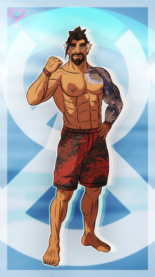 leomon32:    Summer time Hanzo Shimada +Overwatch+    It’s summer time !  