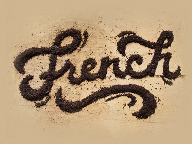 typostrate:  Food Typography  made of pepper, curry, honey, biscuit, noodles, cheese,