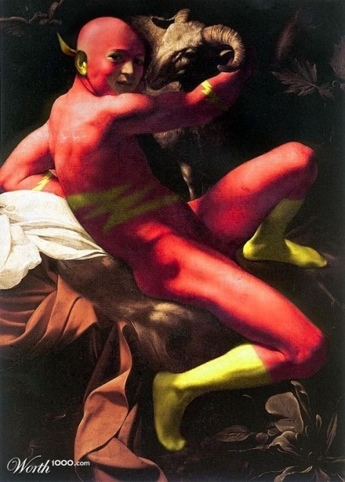 brain-food:   Worth1000 has run an on-going series of photo manipulation contests—titled “Superhero ModRen”—that challenges members of its community to paint comic book superheroes into classic Renaissance artworks.