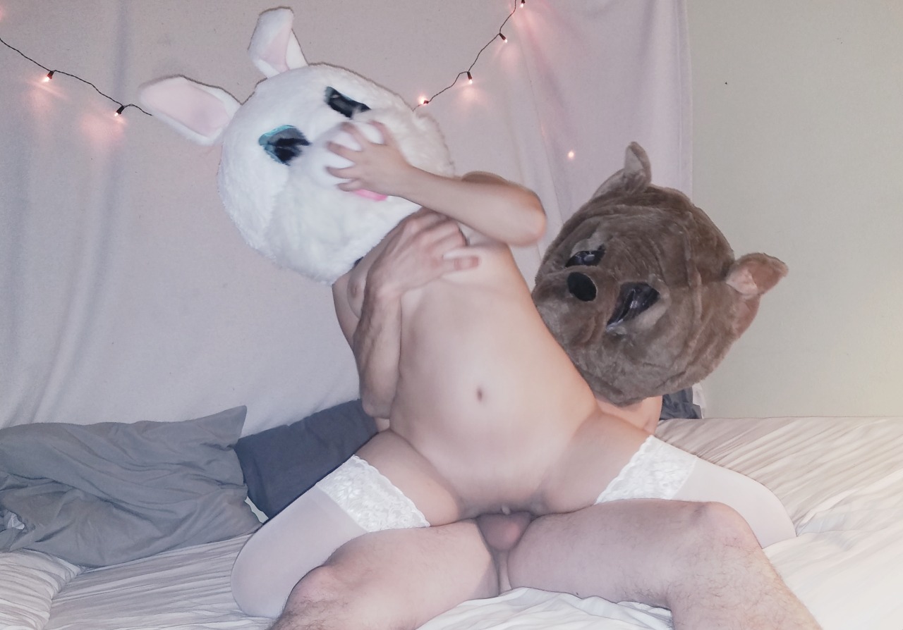 daddystreats:  Fucking Mrs. Bunny feels soo good!! -Mr. Bear 🐻
