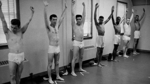 Elvis Presley at army physical exam