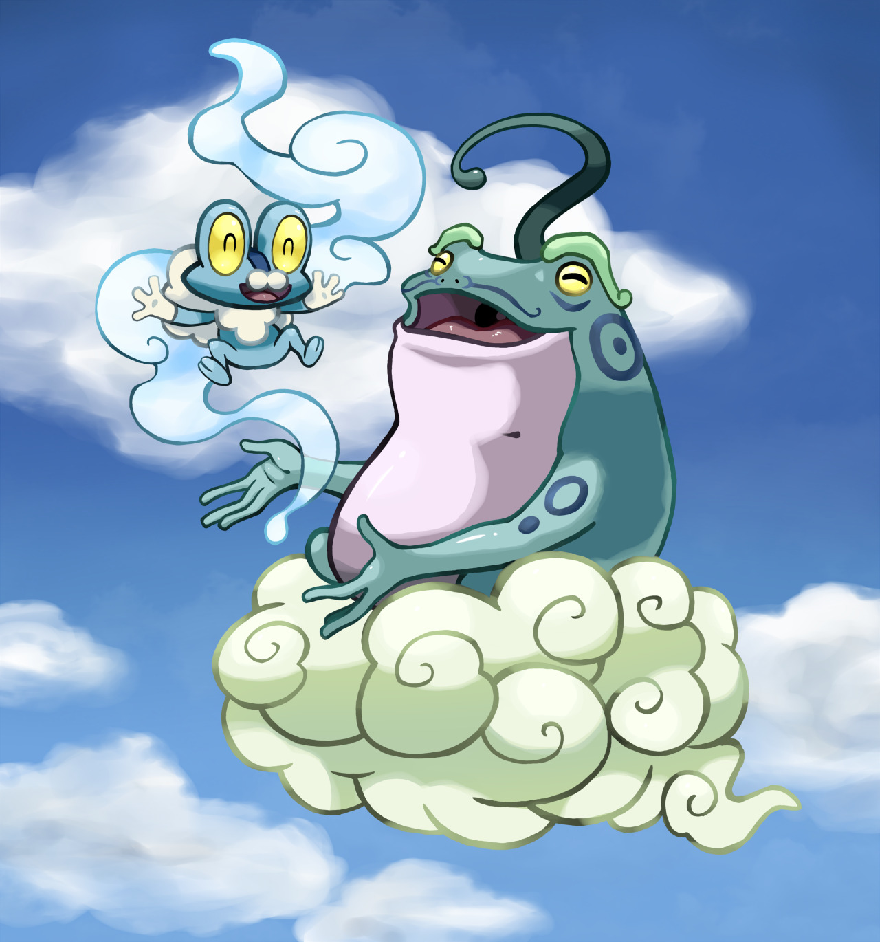 ironwolf09:  Please tell me I’m not the only one who saw this when they revealed Froakie