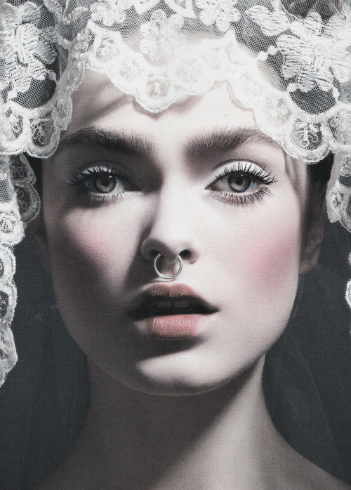 deprincessed:  A veiled Sophie Vlaming shot by John Akerhust for Vogue Ukraine March 2013