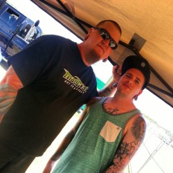 Me and David at the show in Panama City. He&rsquo;s a good friend and also makes my kickass wooden plugs