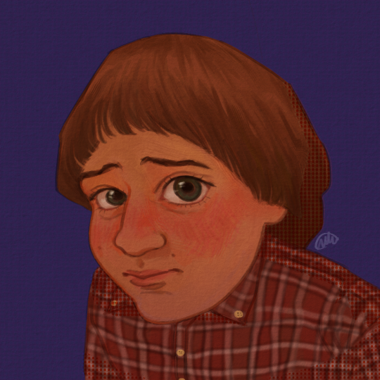 i'm a lonely planet now — [ID: digital art of Will Byers from Stranger