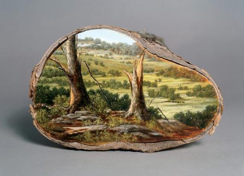 culturenlifestyle:Stunning Paintings on Fallen Tree Logs Portray Their Scenic Origin Artist Alison M