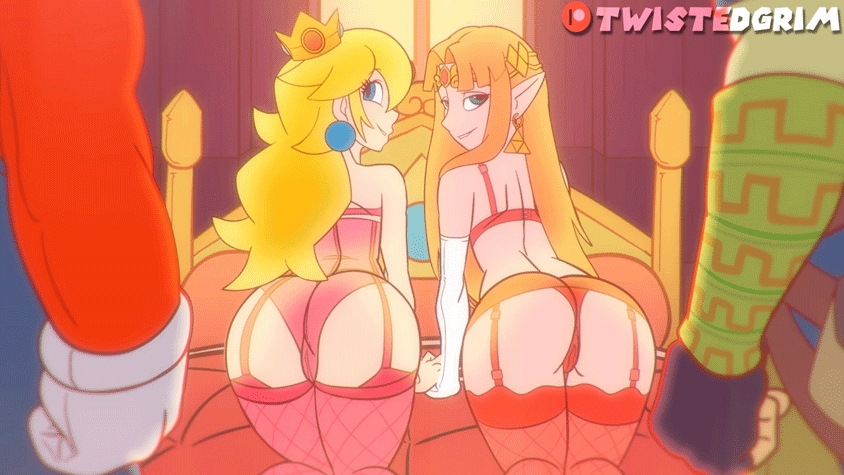 thetwistedgrim:  Peach x Zelda‘’ Go on Tumblr, pull the damn trigger on me!…