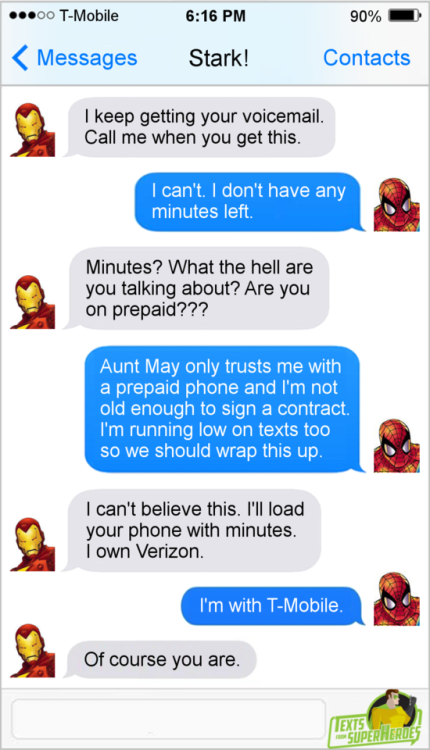 xtaticpearl: ishipallthings: fromsuperheroes: Texts From Superheroes: The Best of Spider-Man @xtatic