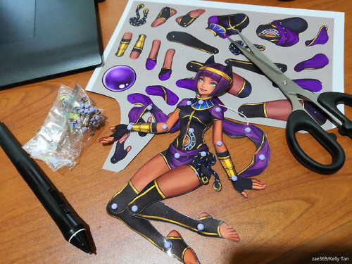 Made these pose-able Menat paper figures about a year ago. Pretty terrible photos, but I never got &