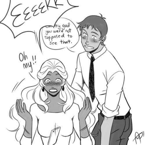 audidraws:  More Japan!AU stuff!Lance loves talking about Keith and showing him off to his boss Allura. He doesn’t tell many people he and Keith are dating as he doesn’t want to get alienated by his local colleagues, so he confides in her. In the