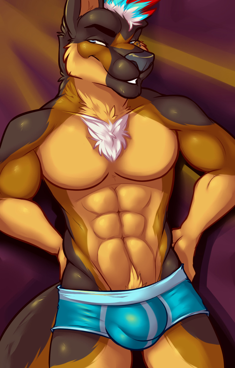 theyiffparadise:  Nice bulge! Mind if I touch it! ( ͡° ͜ʖ ͡°)   Artist: Fcsimba