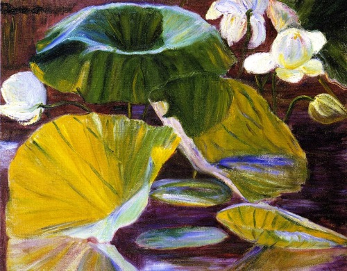 Lotus Flowers ( Oya, Japan) - Lilla Cabot Perry ca.1900 Impressionism