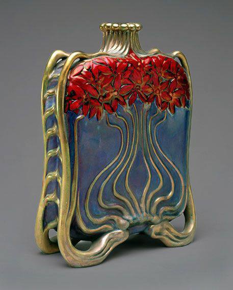indigodreams: rococo-girls-shrine: Art Nouveau flask (1890–1900)