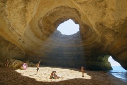 sixpenceee: Cave beach in a Portugal. Via