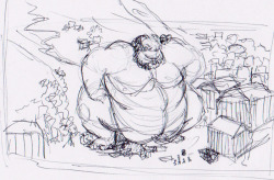 smandraws: instead of going to bed i drew this sketch of a greco-roman fat macro diety you’re welcome  Give him sacrifices of pastries!