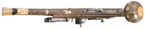 Ornate ivory mounted wheel-lock pistol originating from Nuremberg, Germany, late 16th century.from R