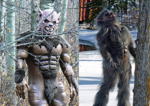 Comparison between Lángrén before I refurred him & hand punched all that fur into the mask. #Wer