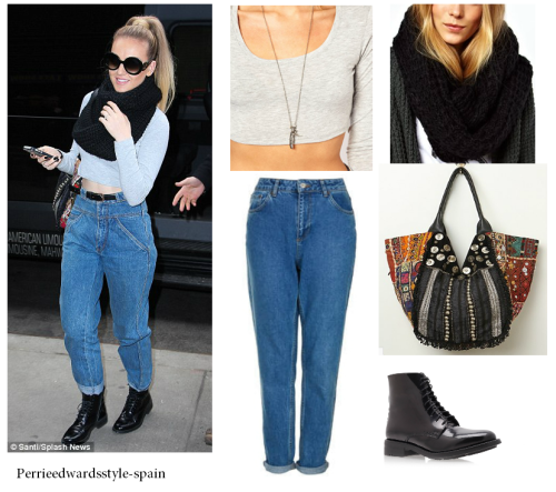 Pezza en unos estudios en NYC el 10 de marzo Crop top gris (ASOS) Pantalones boyfriend (Topshop). Ya