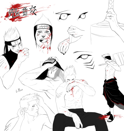 all-naruto-stuff:Kisame Sketch Dump by LPilz