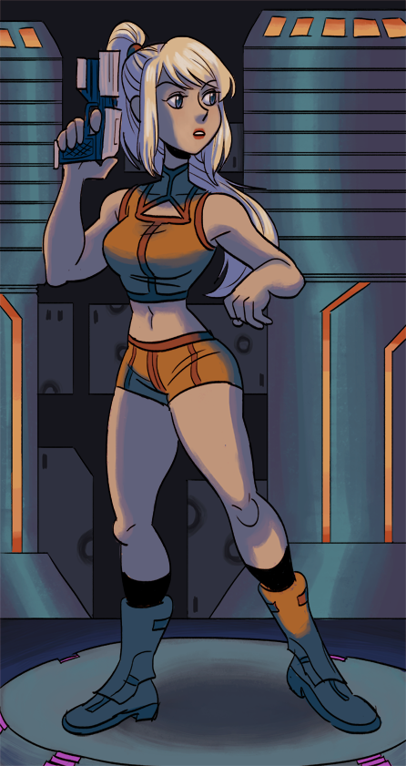 rudymora:  someone requested Samus is her orange suit, and i was happy to draw her!