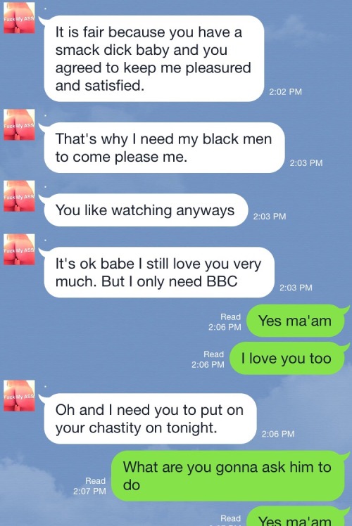 XXX twentyfour4eva:  My convo with Cucky today….could photo