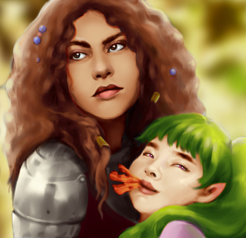 Commission for @thelanterngirl. Some DnD lovelies a Paladin Myra and Ramoza gnome warlock. A challen