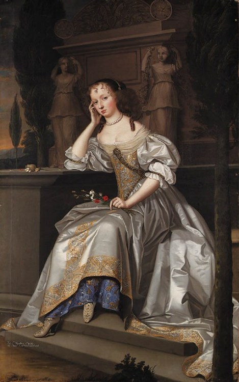 Elizabeth Nodes, Countess of of Westmorland, by John Michael Wright, 1665