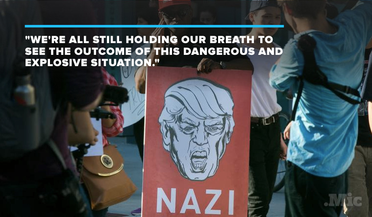 blackpantha:  rayhn:  micdotcom:  Donald Trump supporters were beaten and pelted