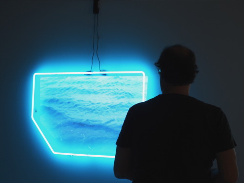 neon:Valerie ShusterovDeep Blues 2015Italian neon glass tubing filled with argon gas